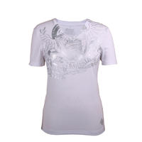 High Quality women’s  T shirt short sleeve printed Cotton in White