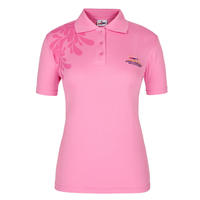 pink polo shirt womens printed and embrodiery logo