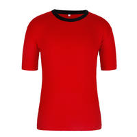 black collar red color blank shirt wholesale