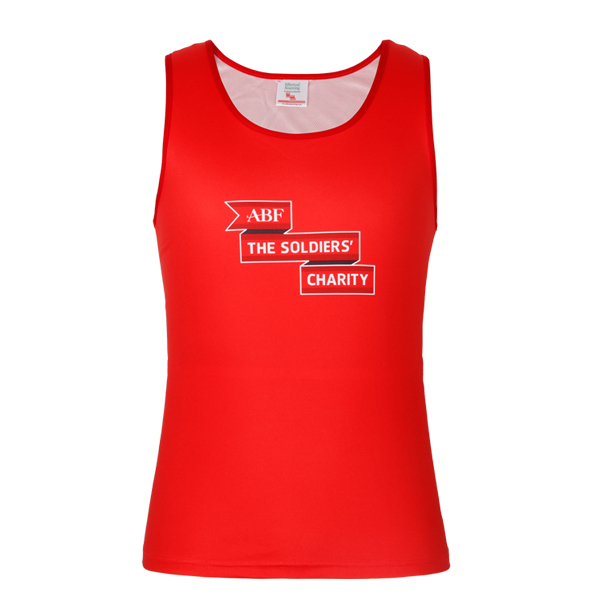 100% polyester printed red tank top