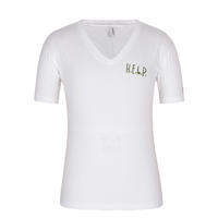 Men's T Shirt v neck Combed Cotton 180gsm Screen Printing Logo